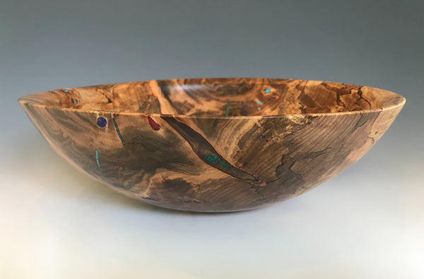 Ambrosia Maple Bowl with Crushed Stone Inlays
