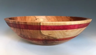 Cherry Bowl with Dyed and Etched Bandings