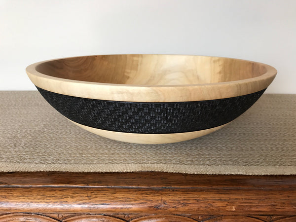 Maple Bowl with Basket Weave Design