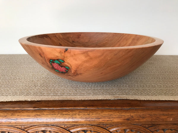 Cherry Bowl with Crushed Stone Inlay