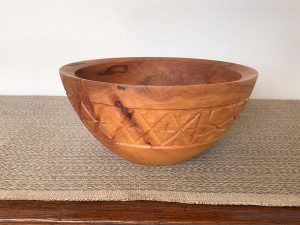 Hand Carved Ambrosia Maple Bowl
